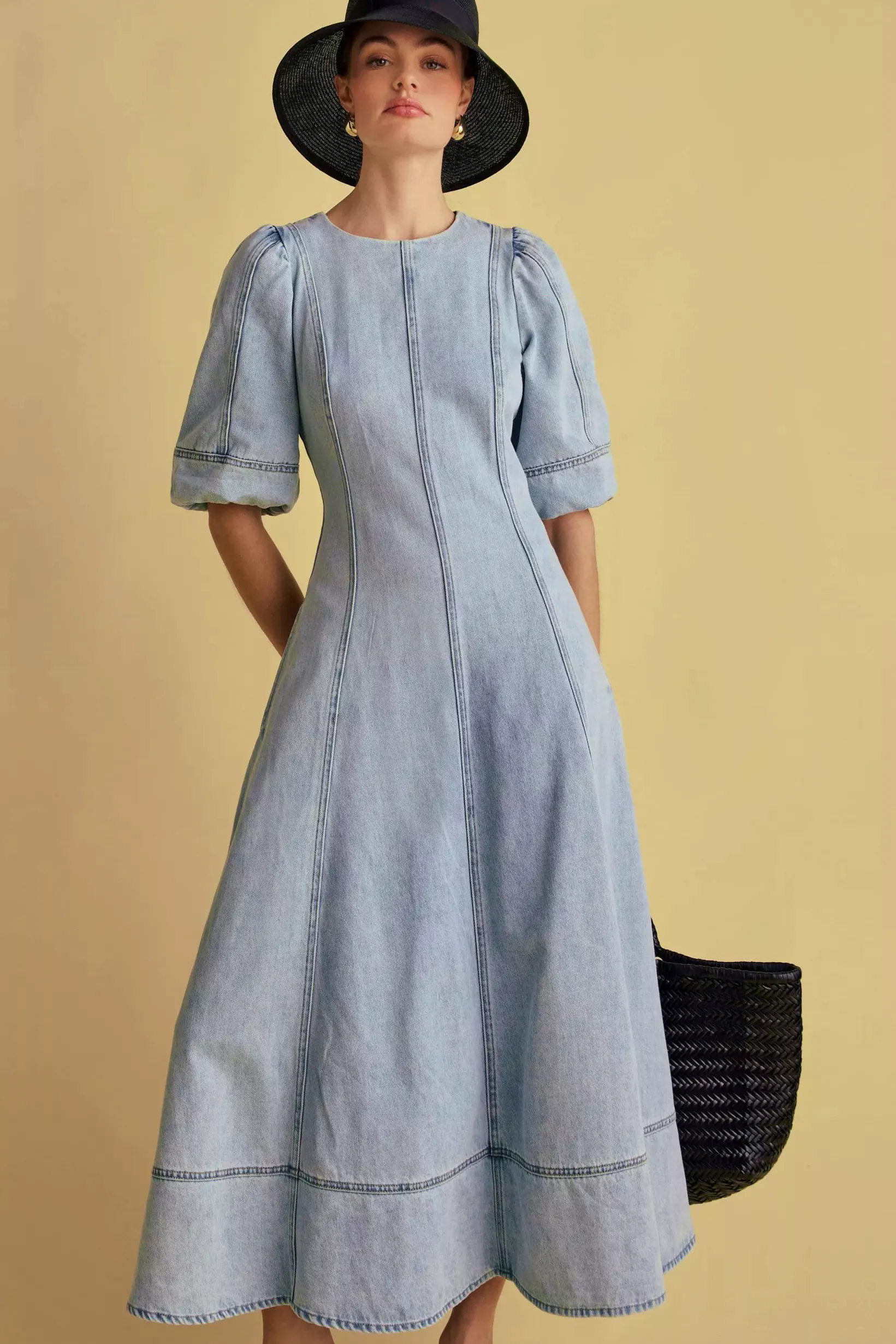 John Lewis Panel Seam Denim Midi Dress, £228