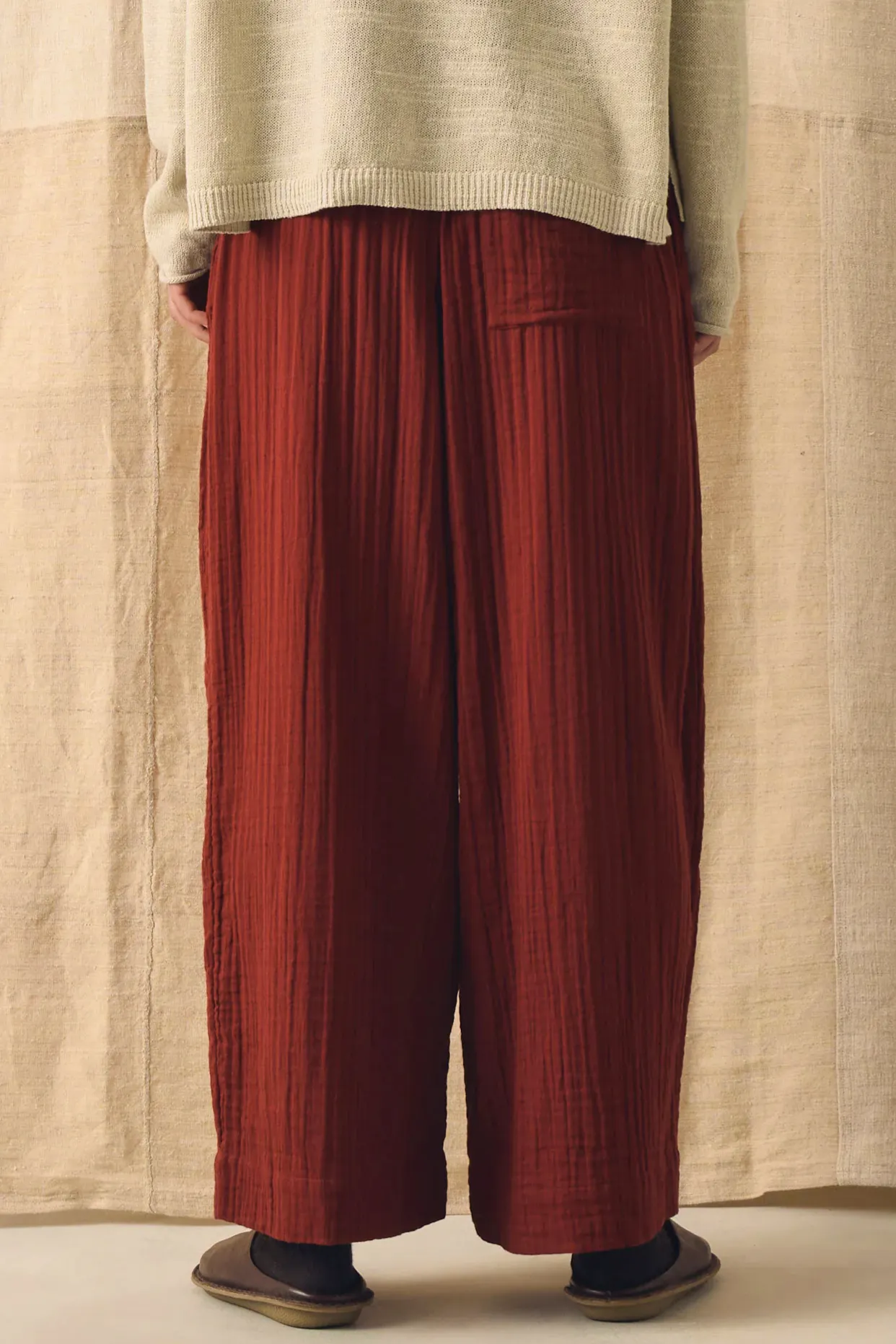 Toast Crinkle Cotton Gauze Wide Leg Trousers, £125