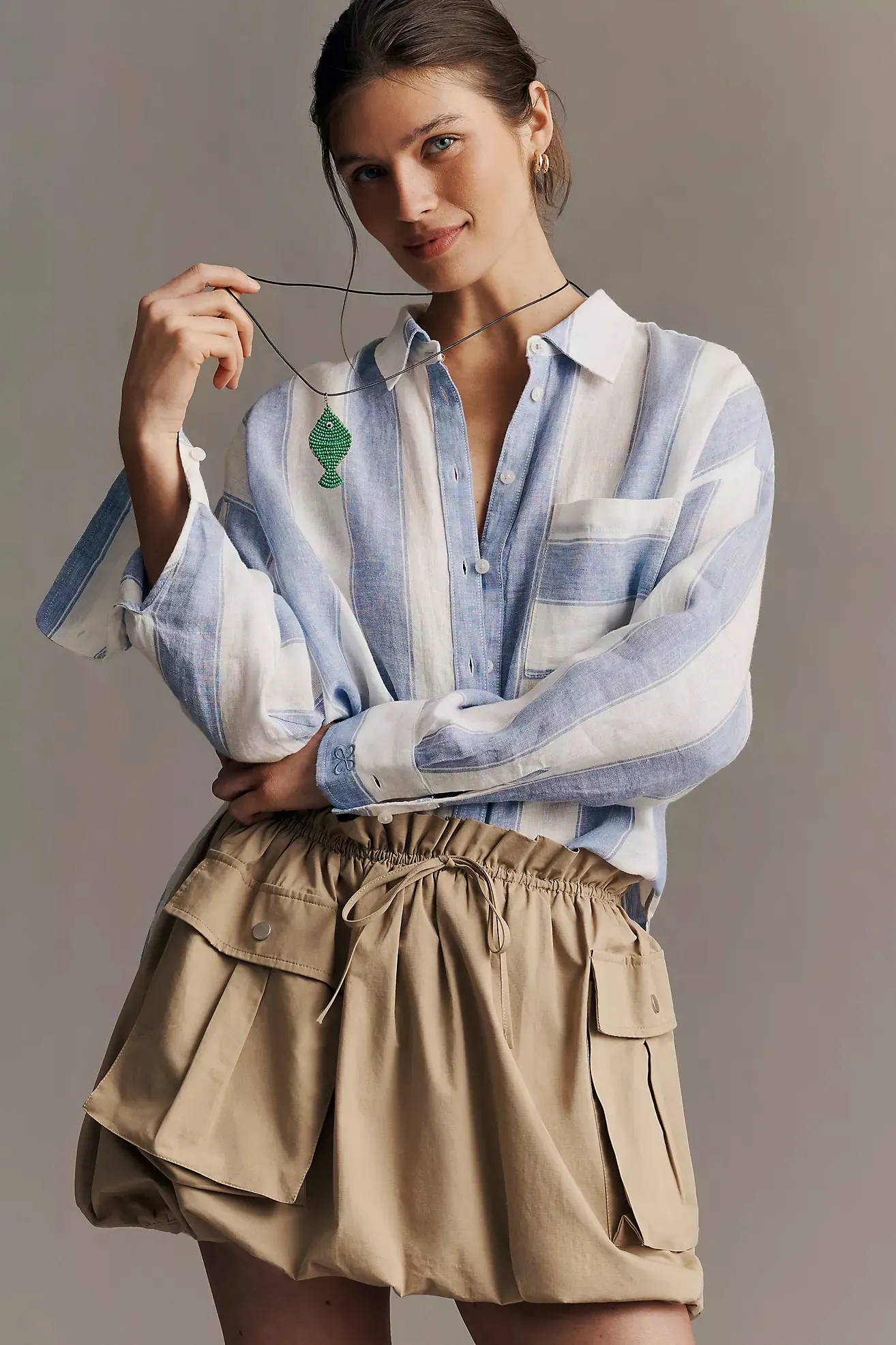 Anthropologie The Bennet Linen Buttondown Shirt by Maeve, £98