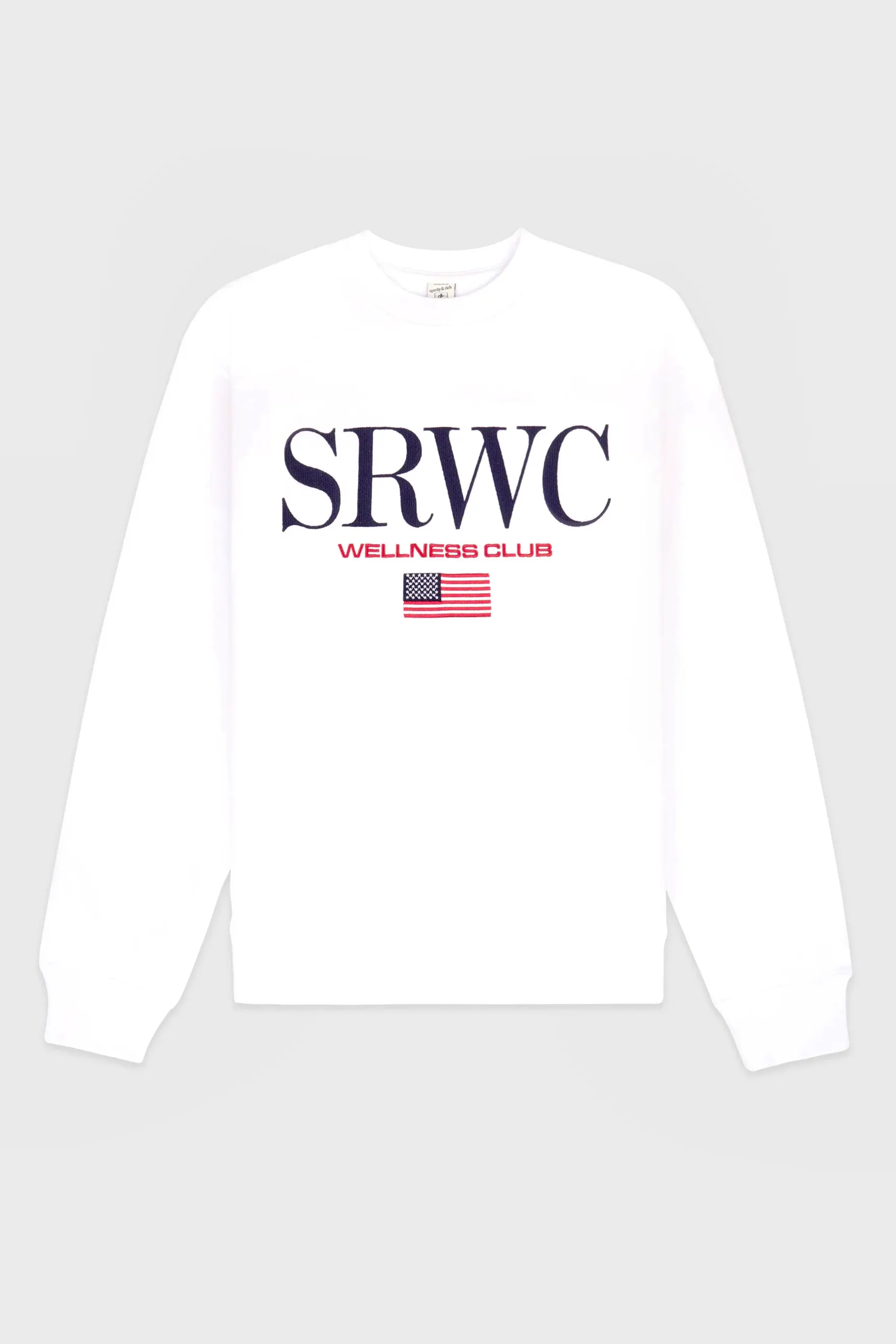 Sporty & Rich Nautical Embroidered Crewneck - White/Navy/Ruby, £138