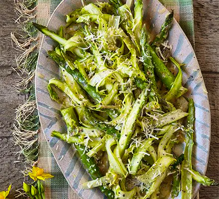 Raw & Cooked Asparagus With Lemon & Parmesan Butter