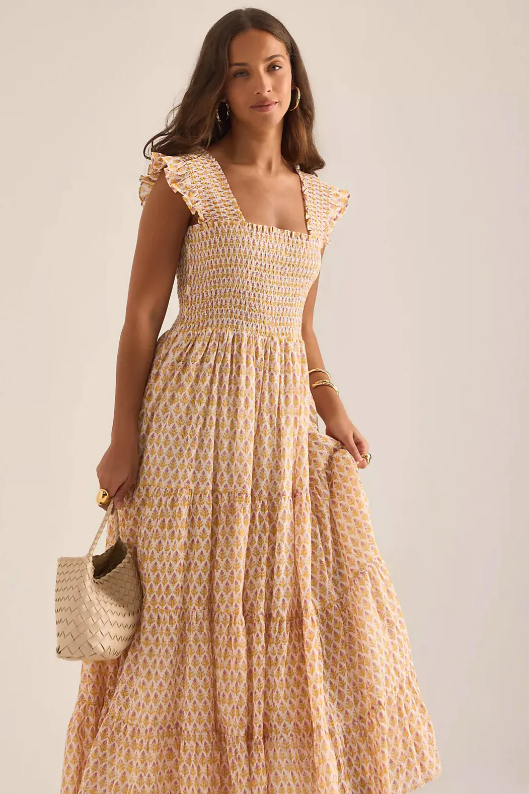 Anthropologie Dilli Grey Tara Smocked Maxi Dress, £149