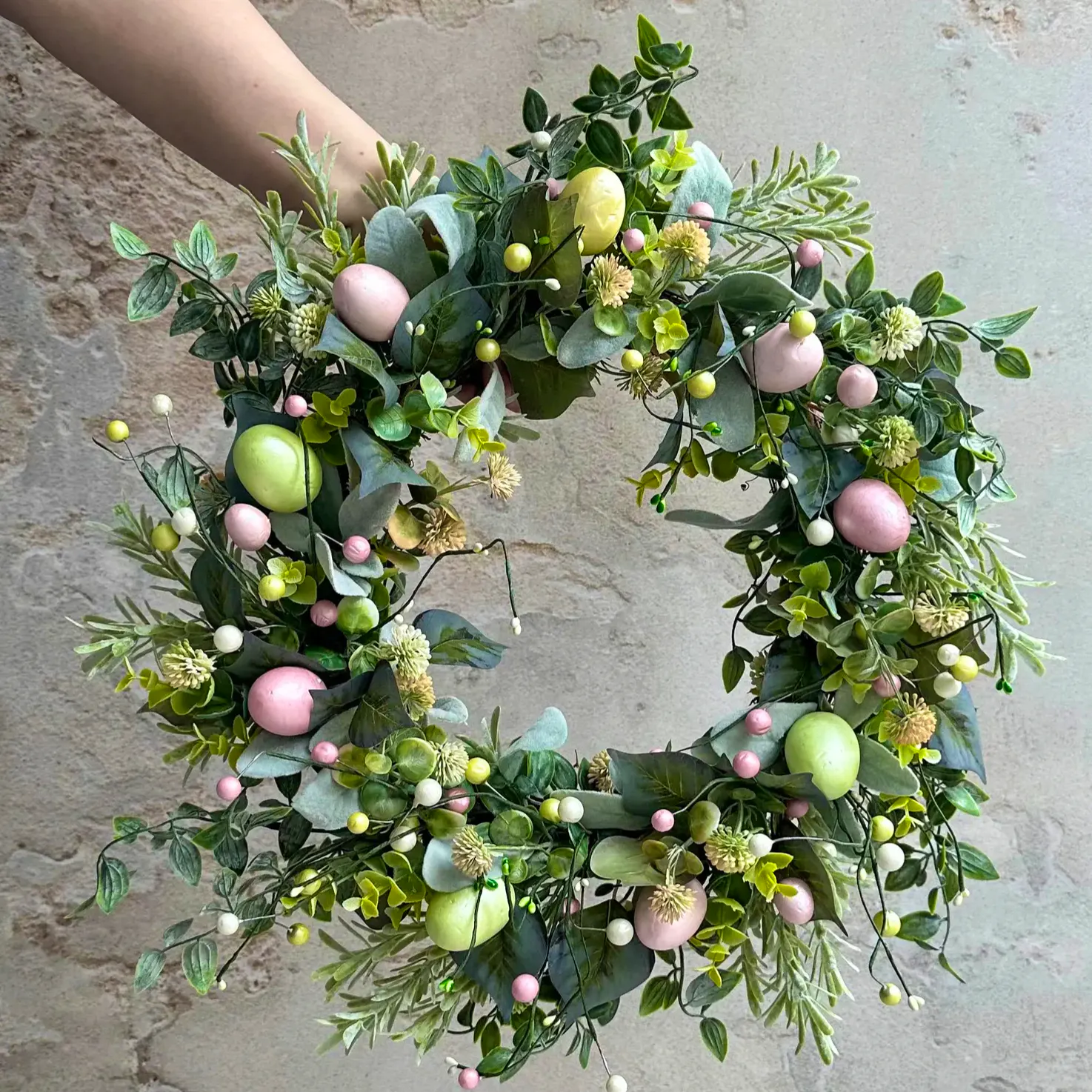 Etsy Spring Easter Egg Wreath, £50.49