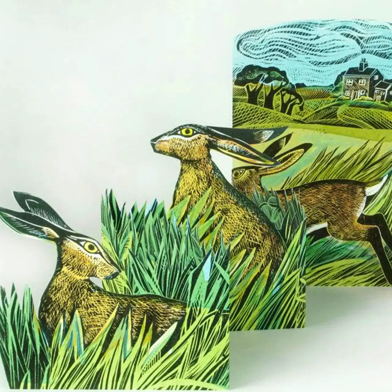 Etsy Hares and Open Field by Angela Harding, £6.55