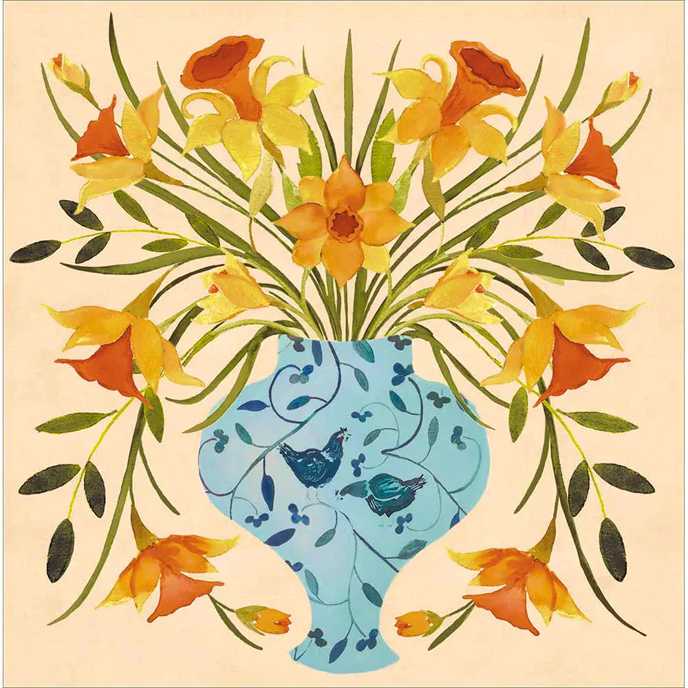 Penny Black Hen Vase With Narcissi Easter Card, £3.55