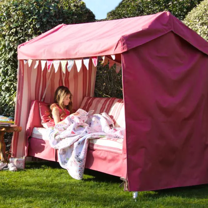 The Idler By Wilverley Faded Red & Red Stripe Idler Garden Swing Seat. £2,395