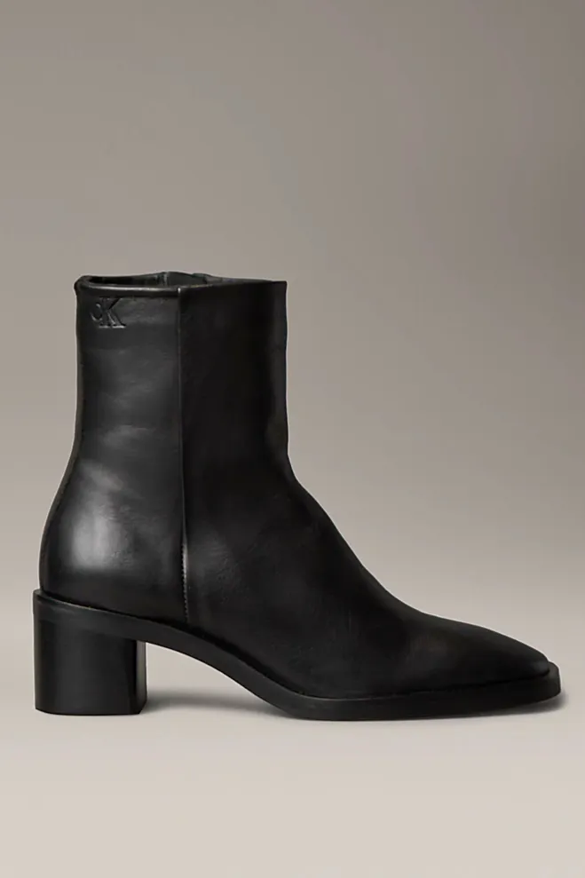 Calvin Klein Leather Square Toe Zip Ankle Boots, £85