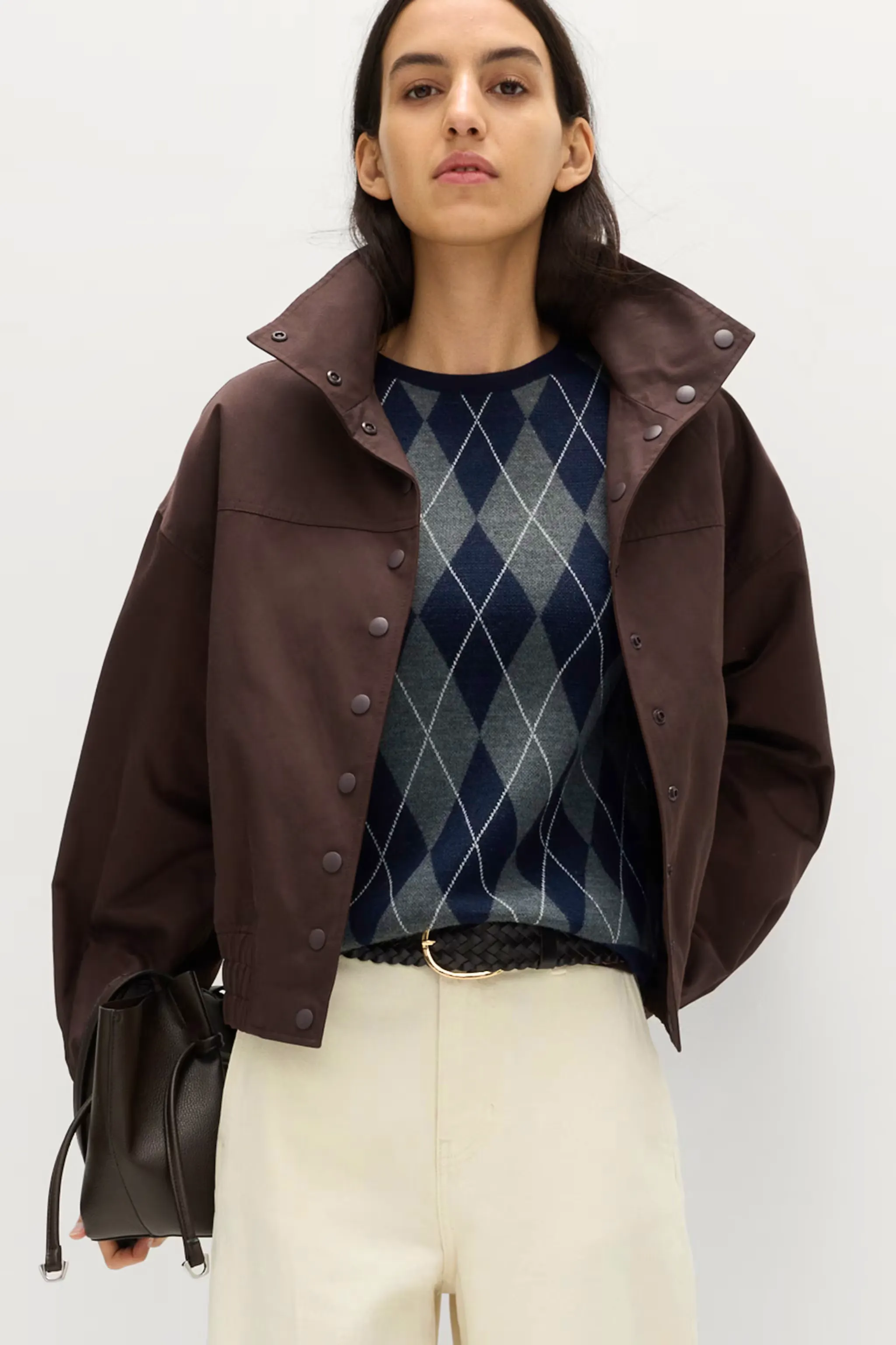 M&S Cotton Rich Funnel Neck Bomber Jacket, £65