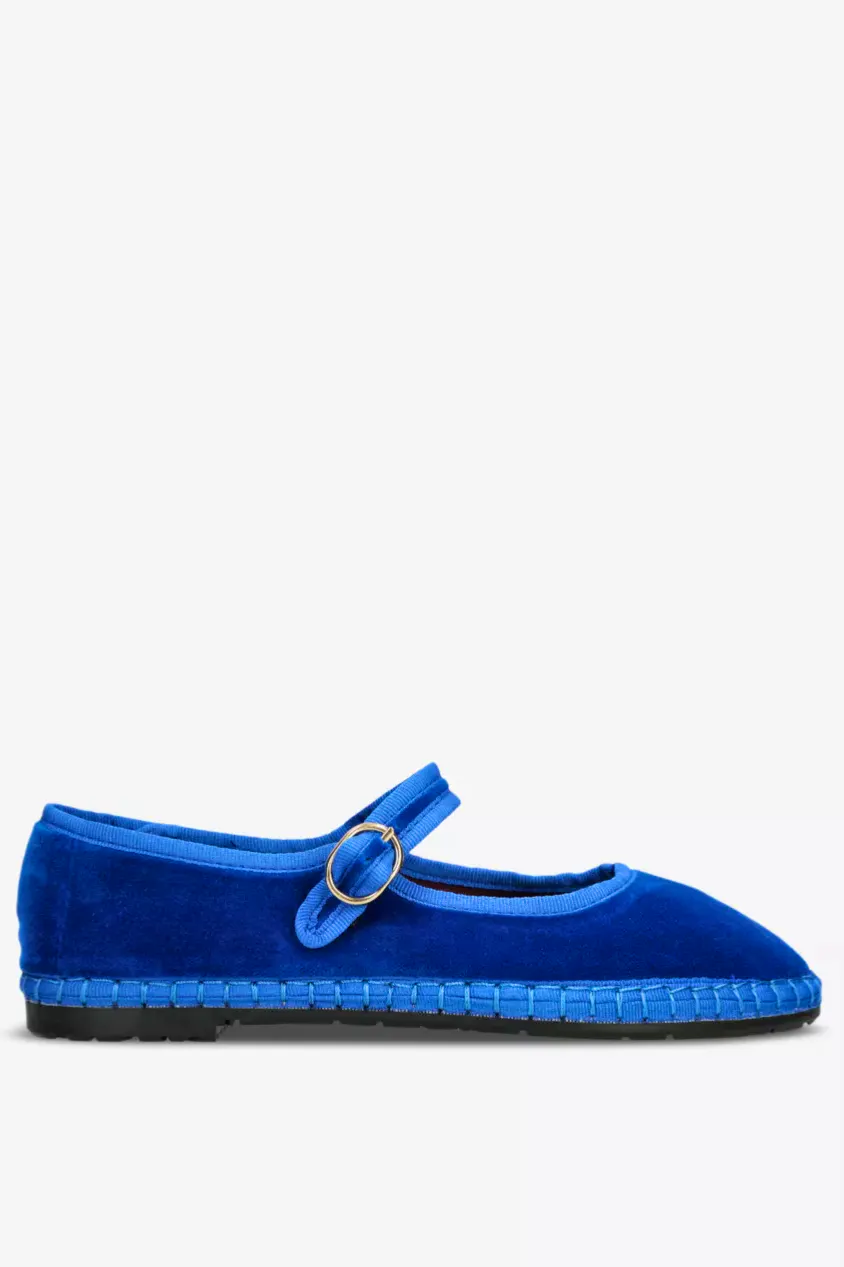 Flabelus Oe Single-Strap Cotton Mary Jane Flats, £120