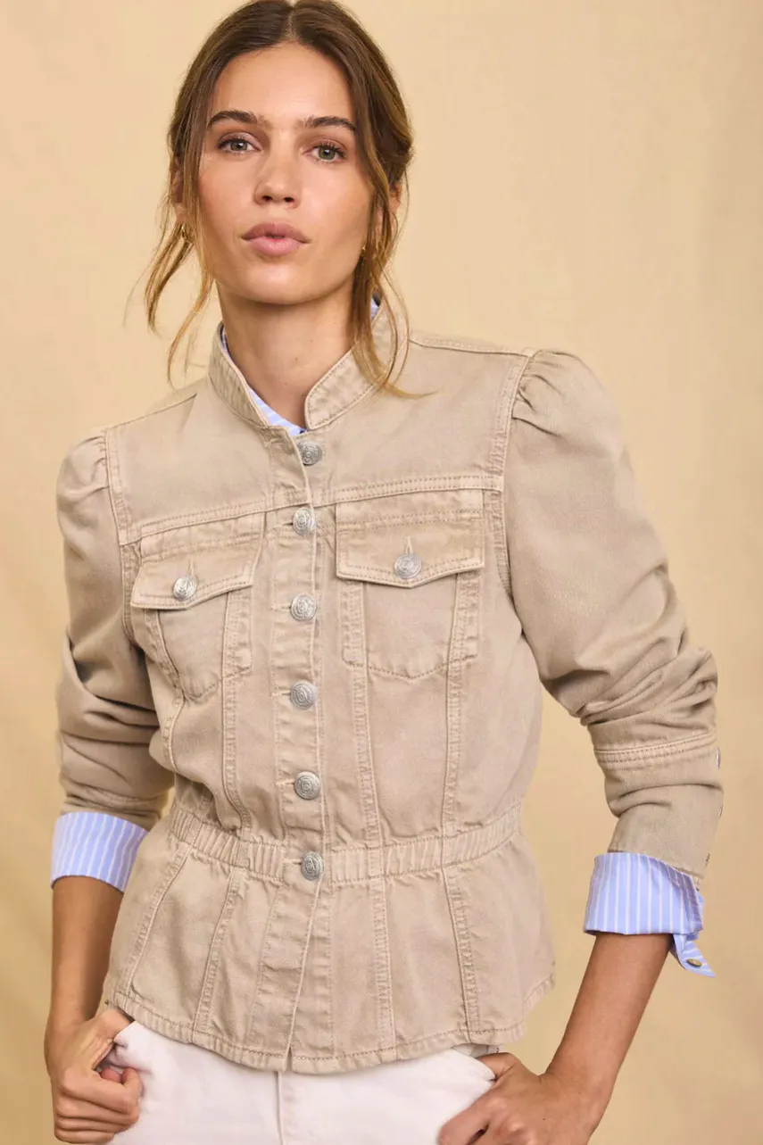 Mint Velvet Neutral Military Peplum Jacket, £135