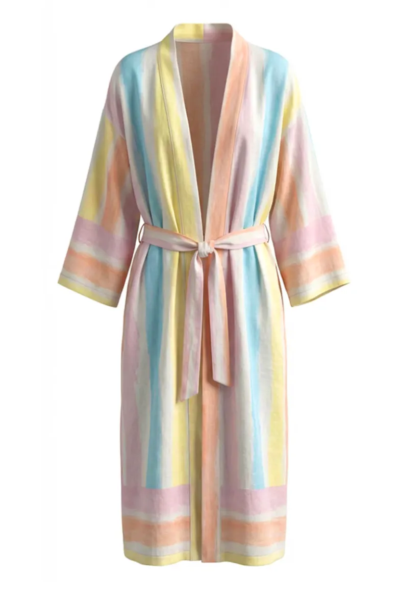 Loveist Magazasi Pastel Stripe Linen Kimono, £204
