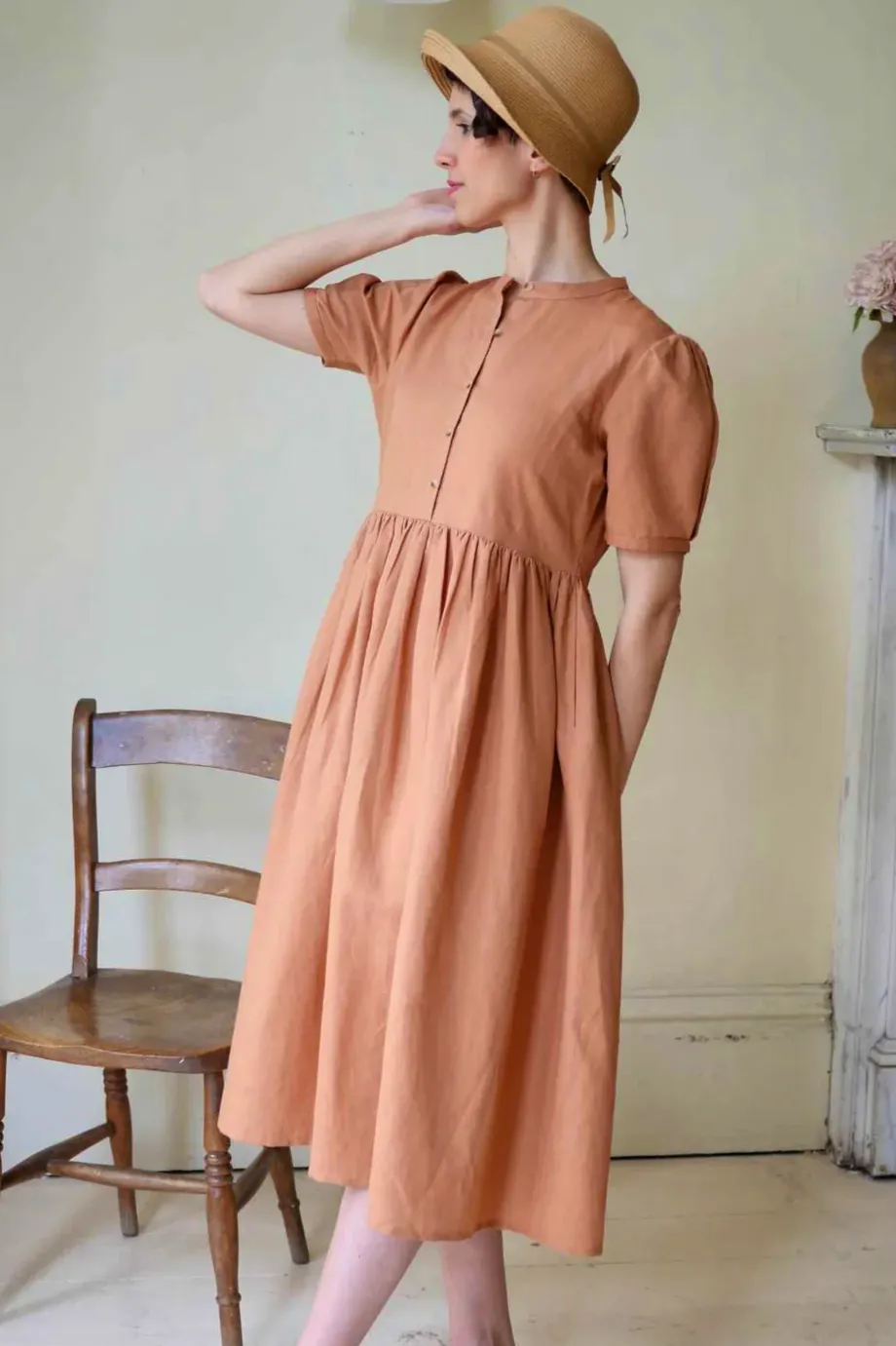 Closet & Botts Collarless Dress – Clay, £68