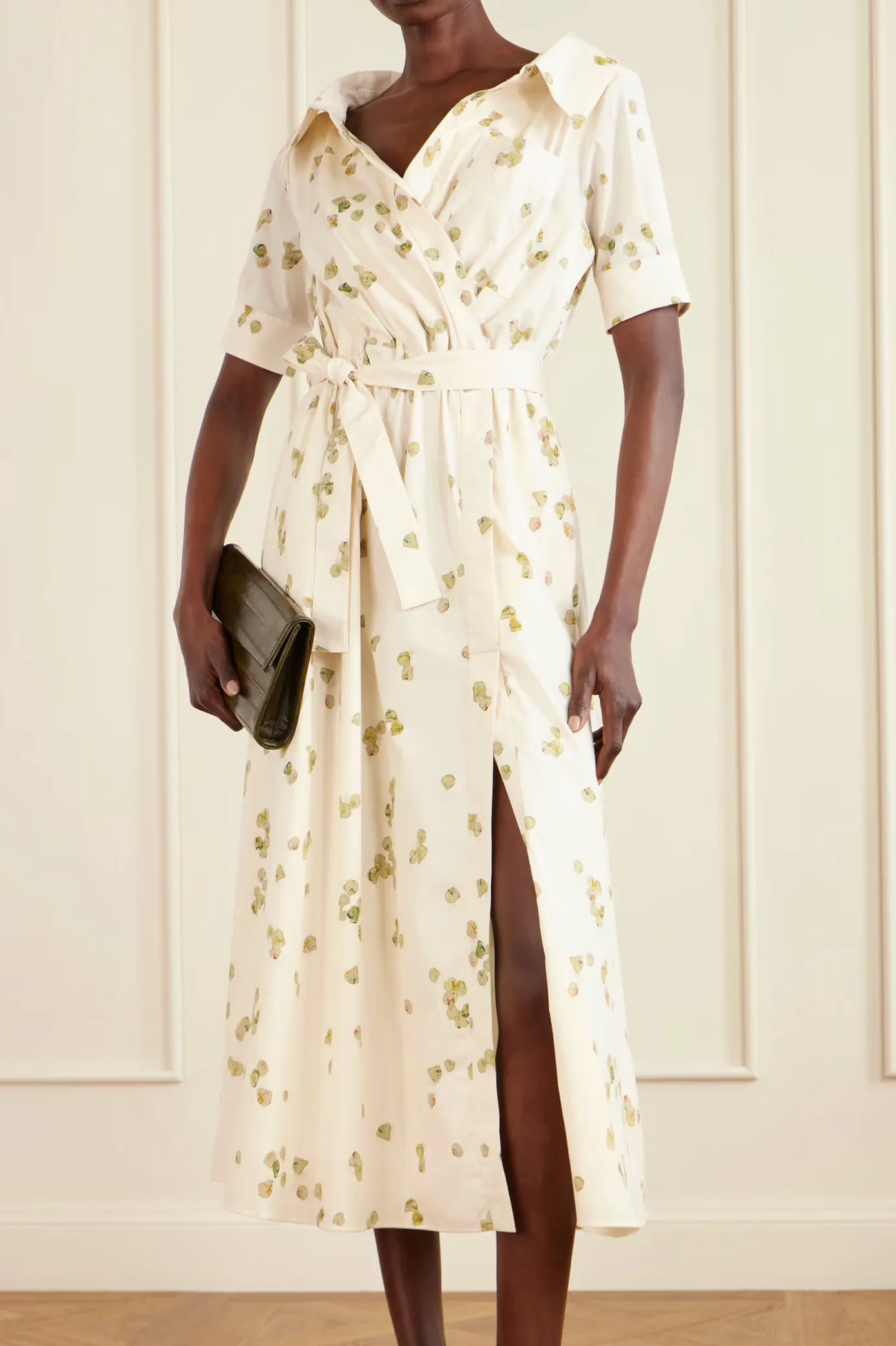 Altuzarra Lydia Belted Printed Cotton-Blend Poplin Midi Dress, £1,125