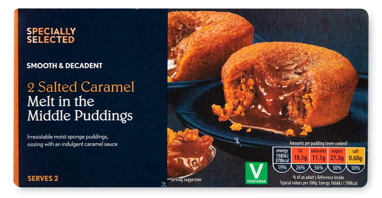 Supermarket Puds Aldi Salted Caramel Melt In Middle Pudding