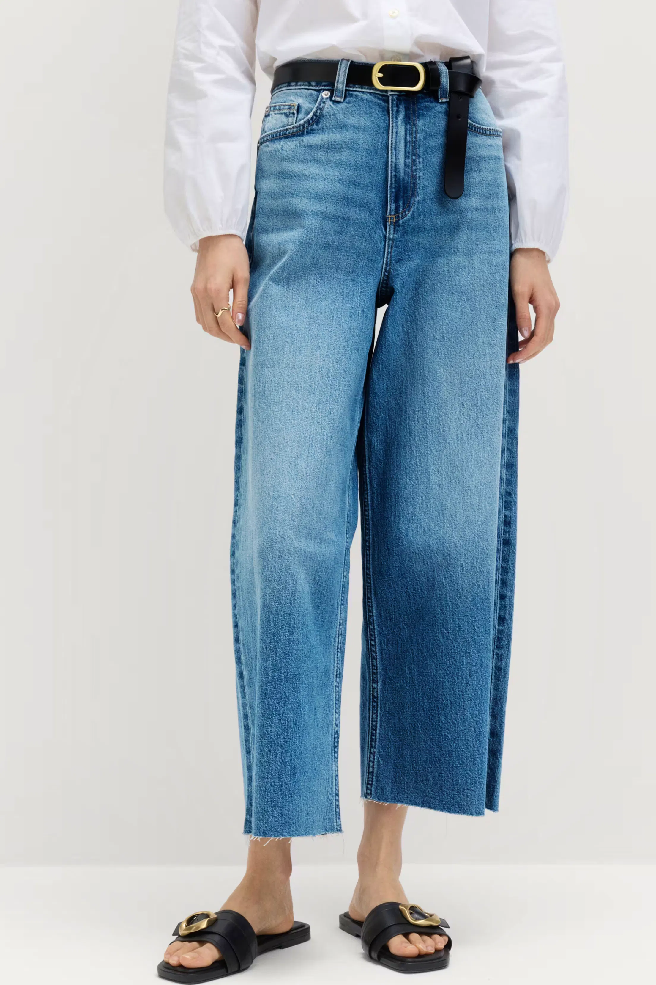 M&S High-Waisted Wide Leg Cropped Jeans, £33