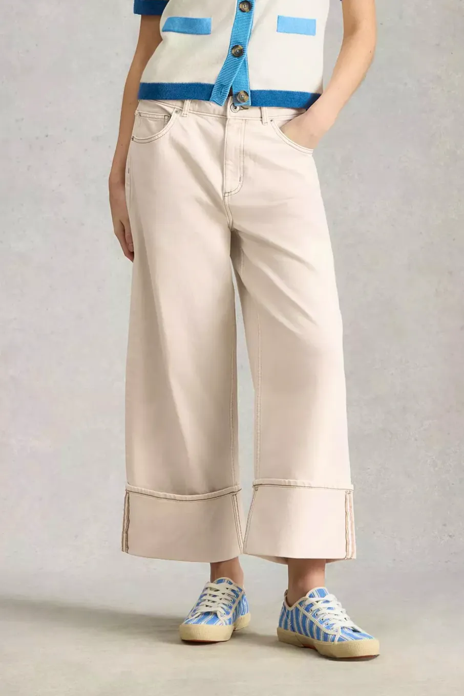 White Stuff Bailey Cuffed Jeans In Natural White, £65