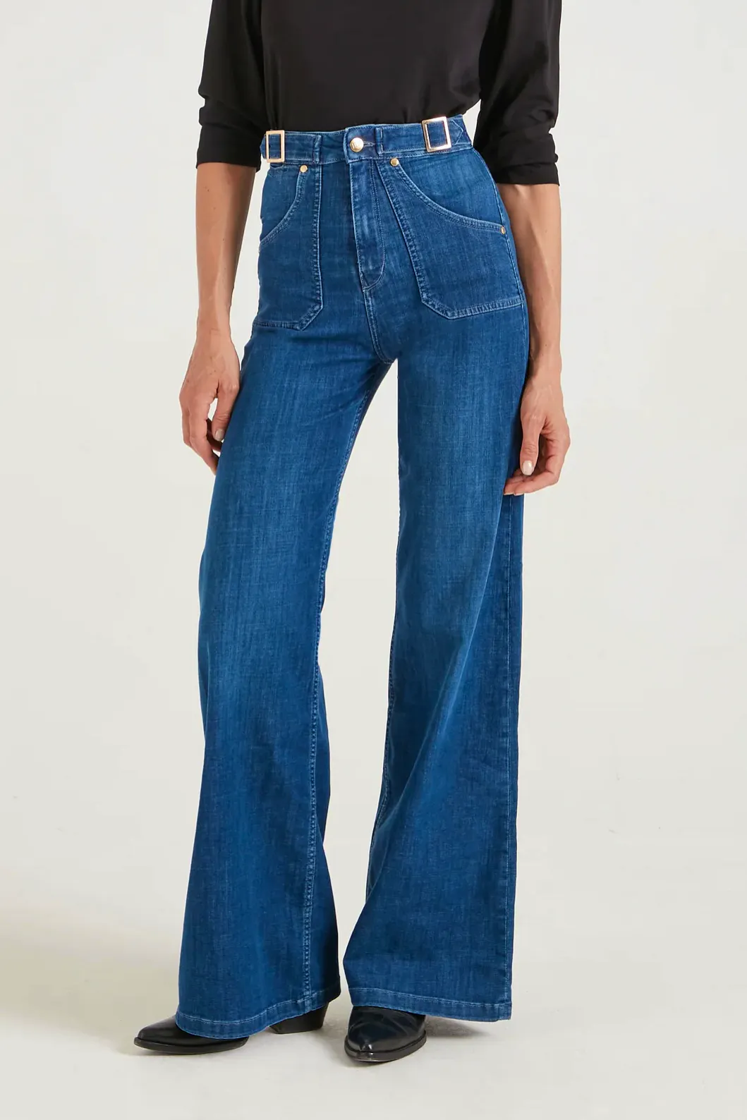 Donna Ida Minnie Wide Leg Flared Jeans, £245