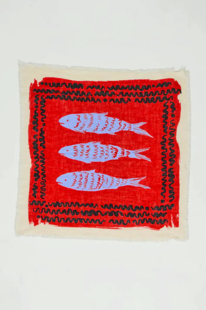 Toast Market Fish Linen Bandana, £49