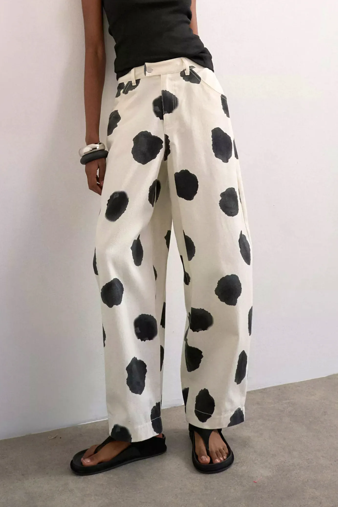 TopShop Smart Polka-Dot Barrel-Leg Jeans, £45