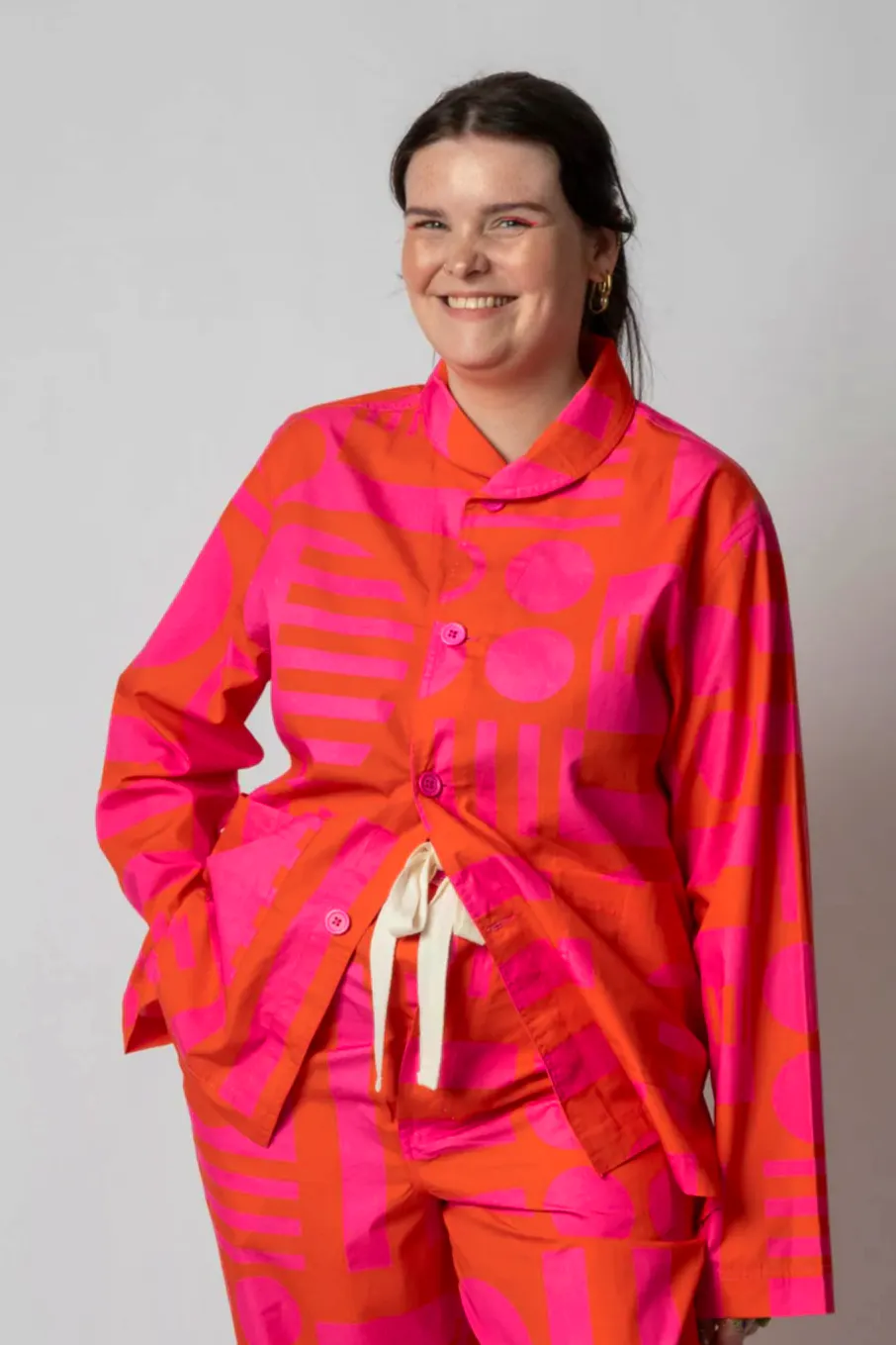 Irregular Sleep Pattern Paradox Pyjama Jacket in Hot Pink, £80