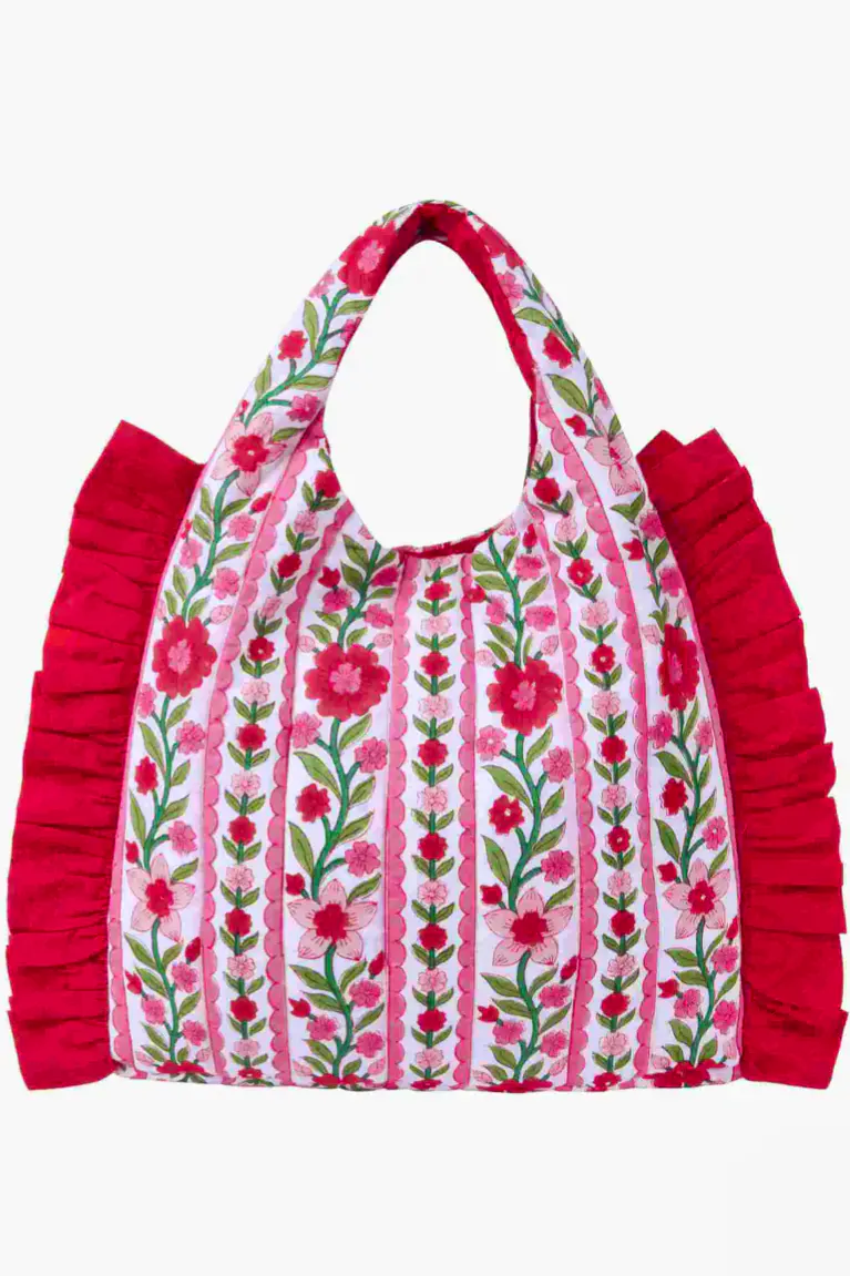 Pink City Prints Rose Folk Ruffle Clutch, £38