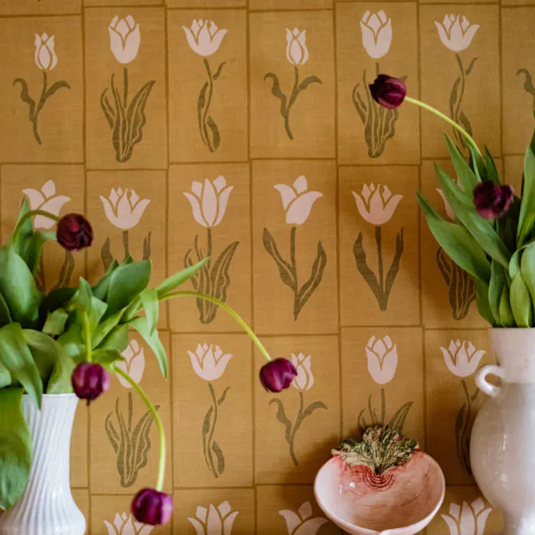 Molly Mahon Botanica Wallpaper Gold Olive, £215