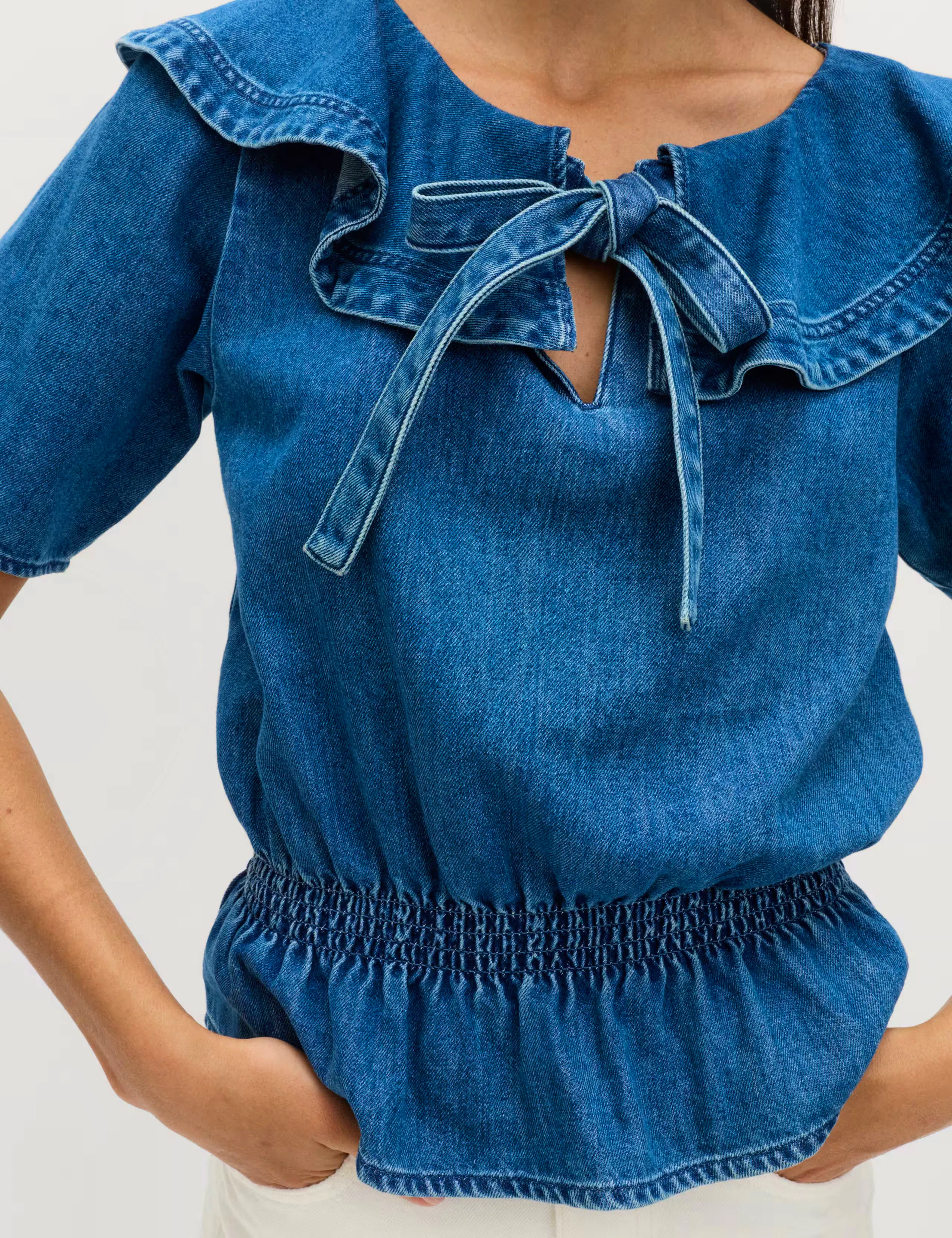 Ruffle Blouse M And S Denim