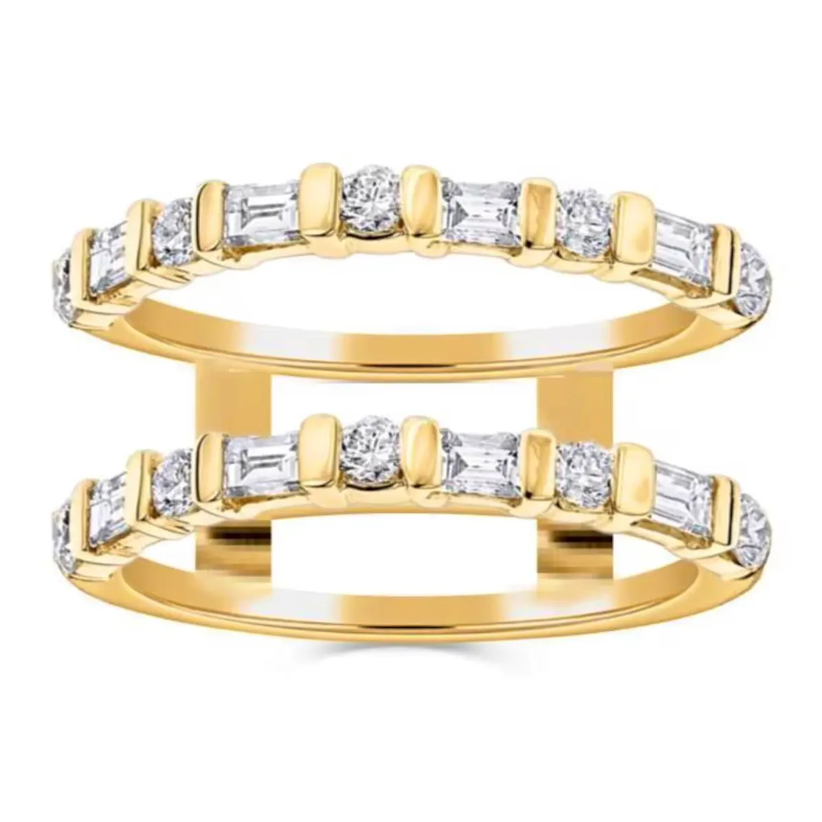 Etsy Baguette Ring jacket, 18K Yellow Gold Vermeil Ring guar, £72.16