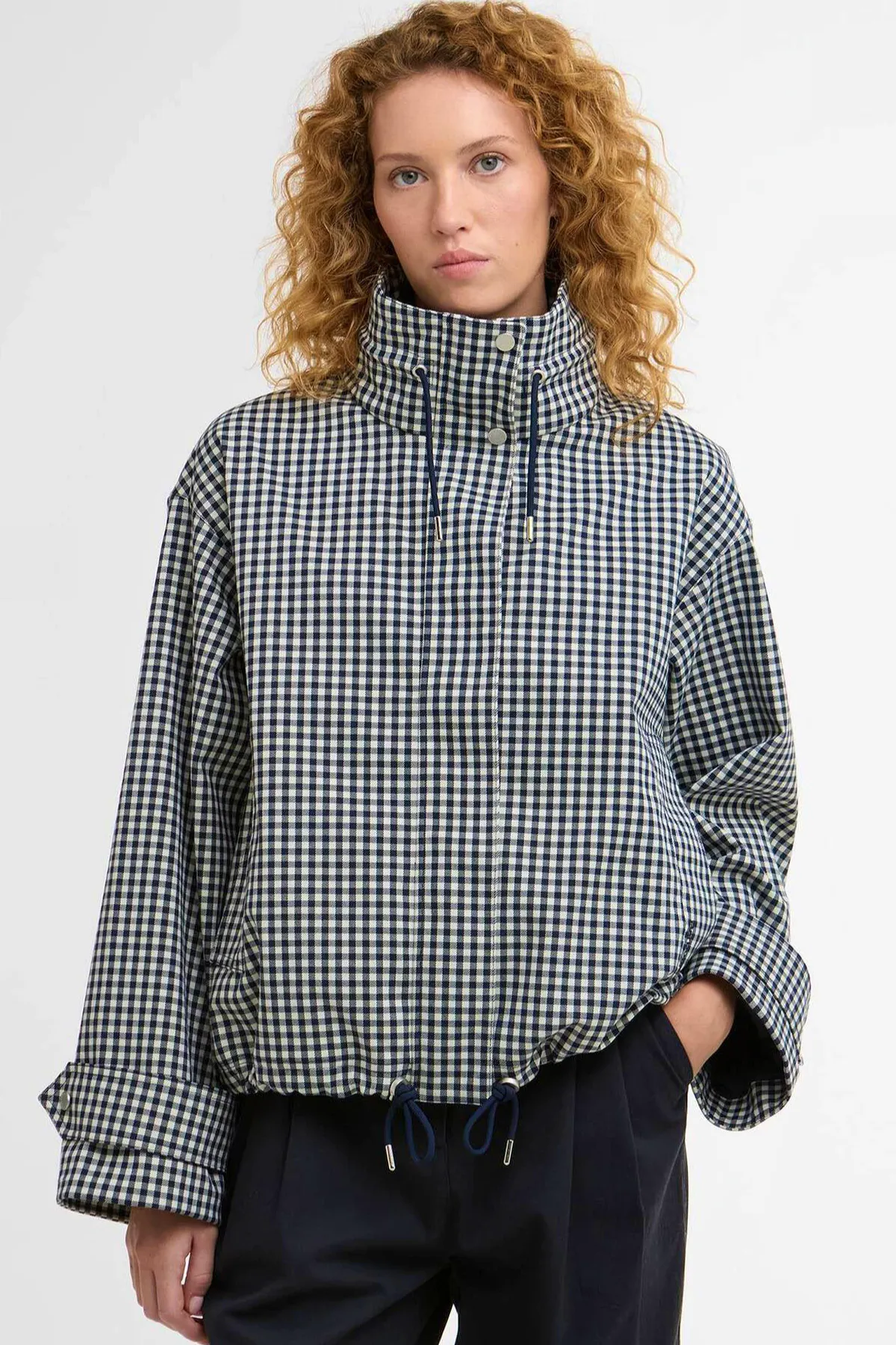 Bronwyn Gingham Funnel-Neck Showerproof Jacket £199