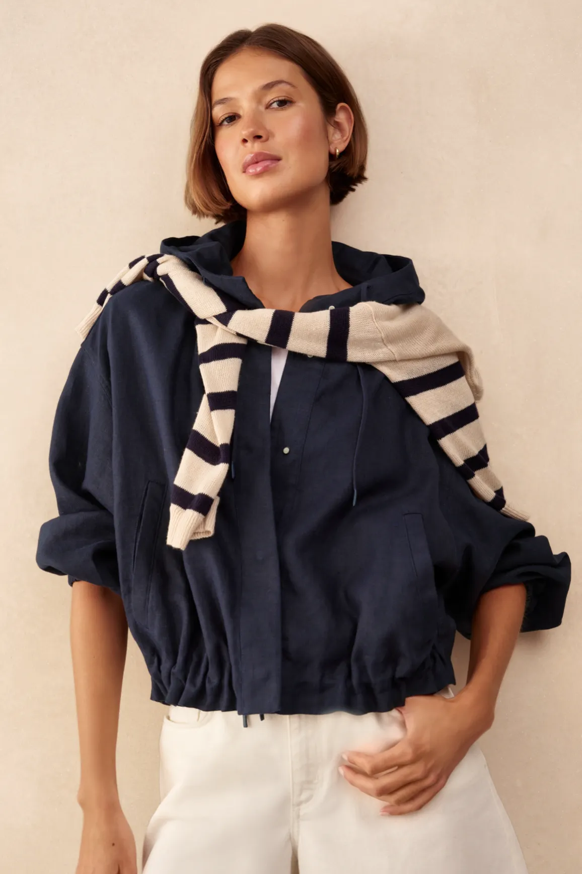 Linen Cropped Parka £160