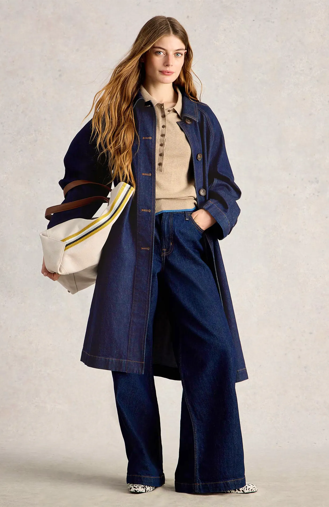 White Stuff Denim Collared Longline Coat £95