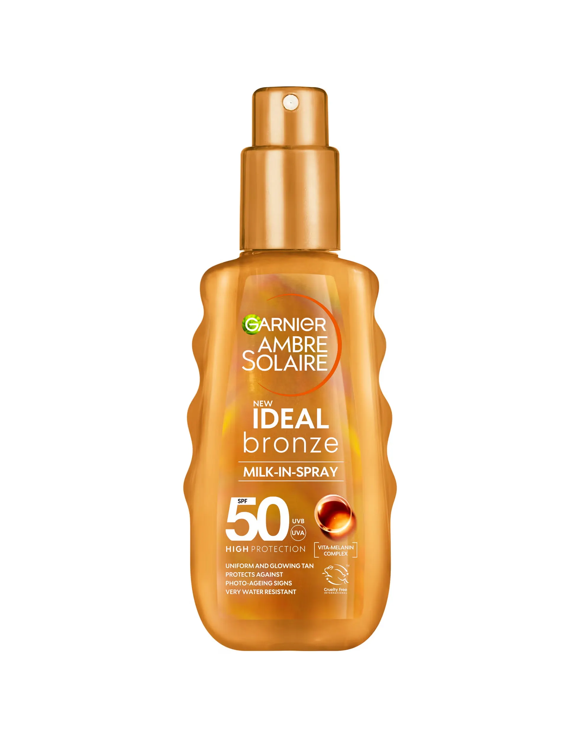 Garnier Ambre Solaire Ideal Bronze Milk-In Tanning SPF 50 Spray for Face and Body, £14