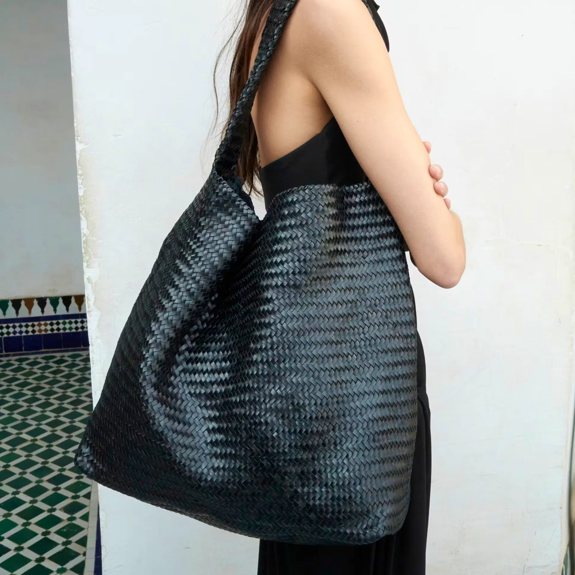 Mango Large Braided leather Bag, £229