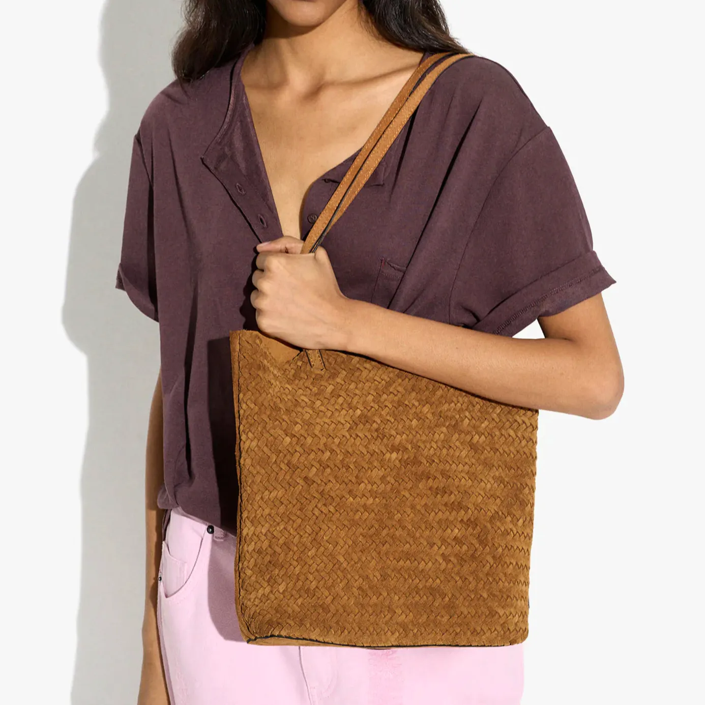 Parfois Woven Leather Shopper Bag, £55.99