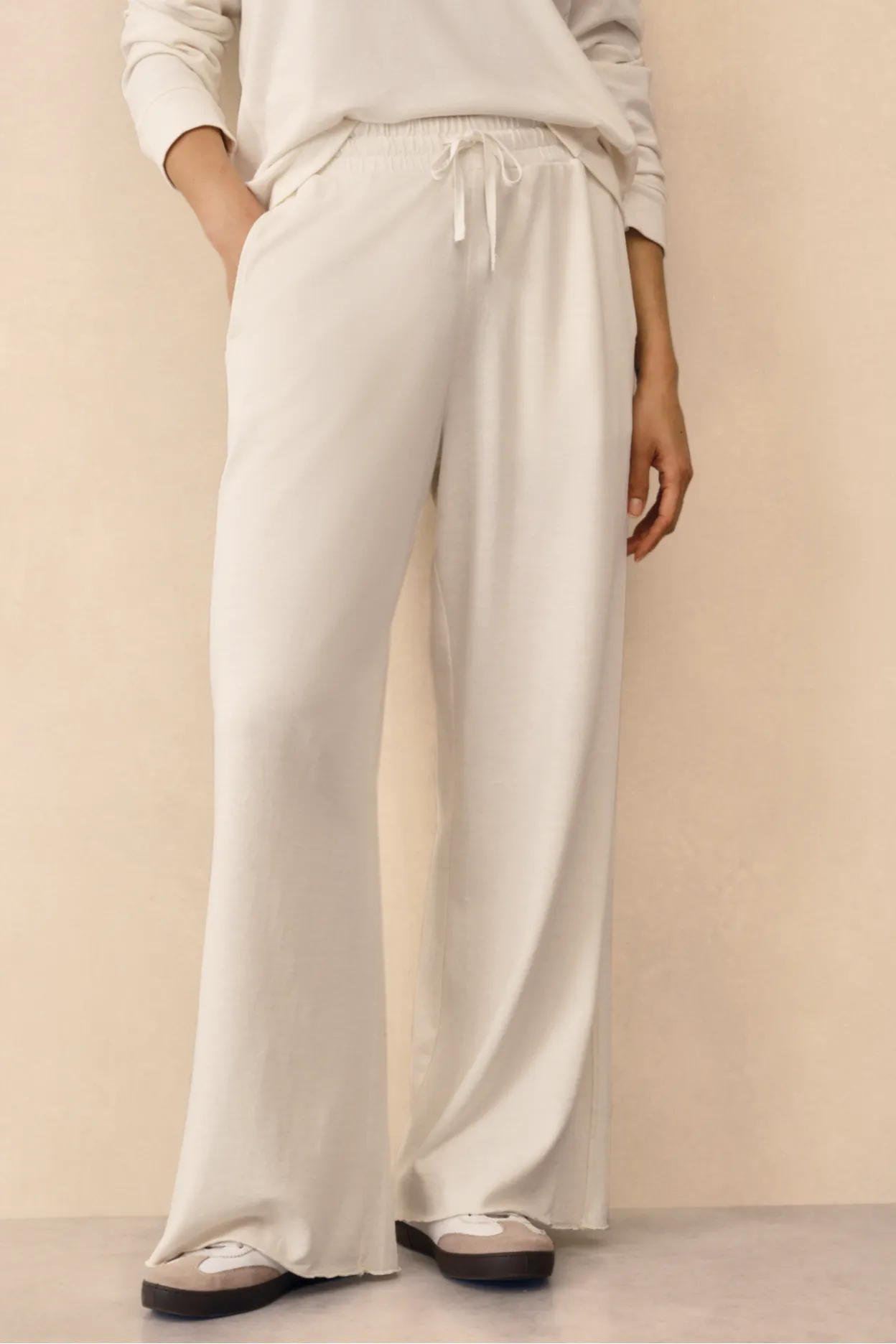 The White Company Organic Cotton Slub Wide Leg Trousers, £70
