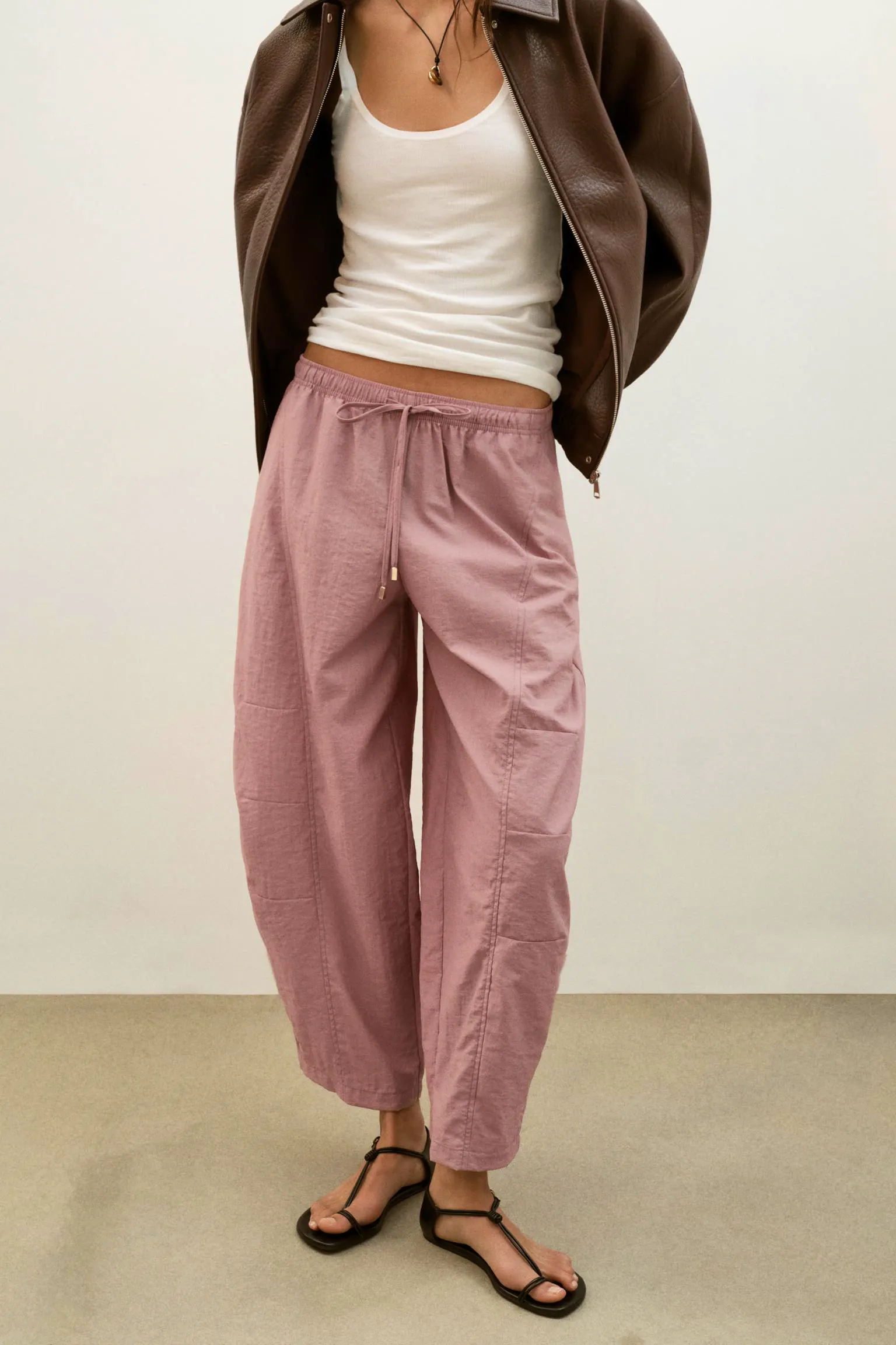 Zara Barrel Trousers With Elasticated Waist, £27.99