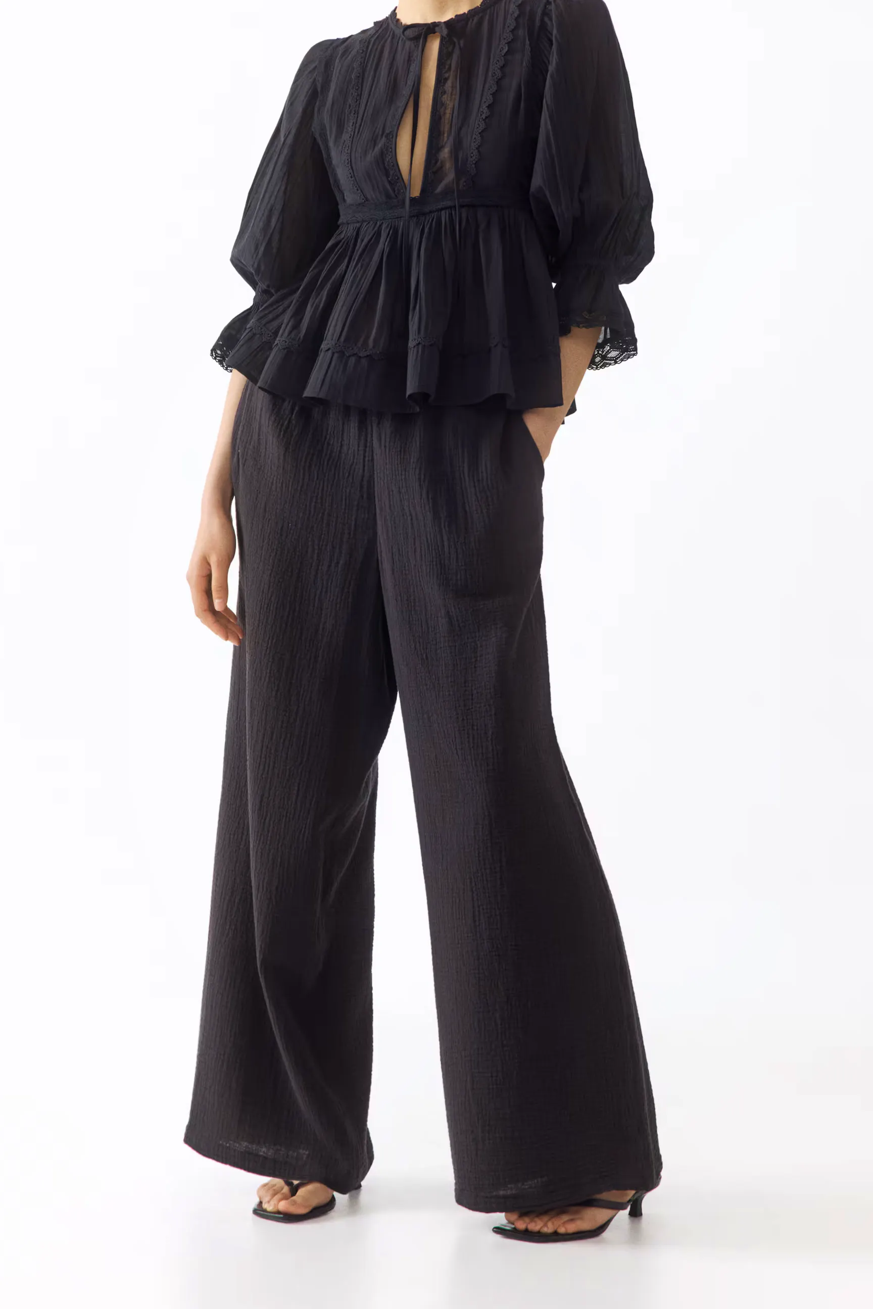 HM Straight Muslin Trousers, £17.99