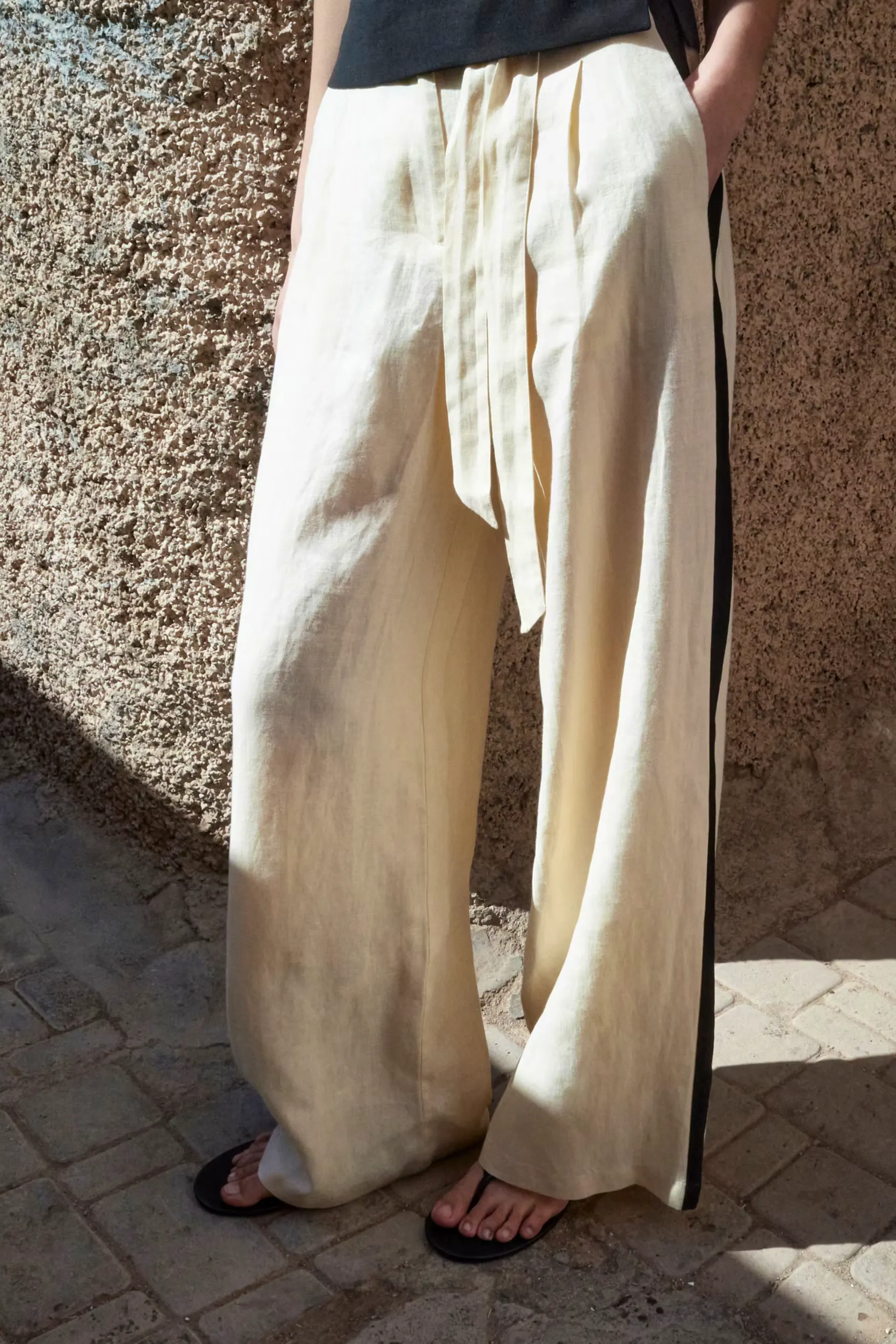 Mango Contrast Stripe Linen Trousers, £59.99