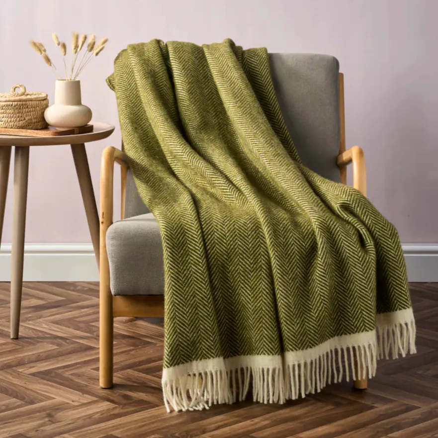 The British Blanket Co Clifton Herringbone Blanket: Blaise, £100