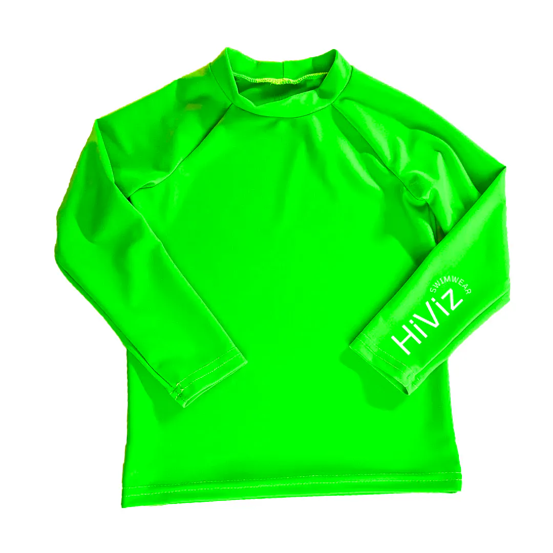 HiViz Kids’ Neon Rash Guard – Neon Green | UPF 50+, £31
