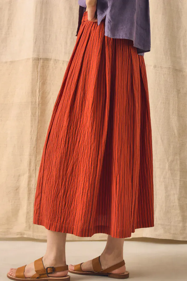 Pleated Cotton Stripe Skirt £145