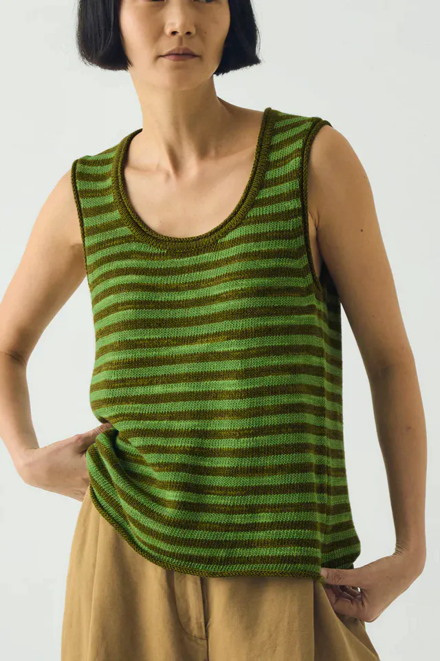 Stripe Linen Cotton Knitted Vest £135