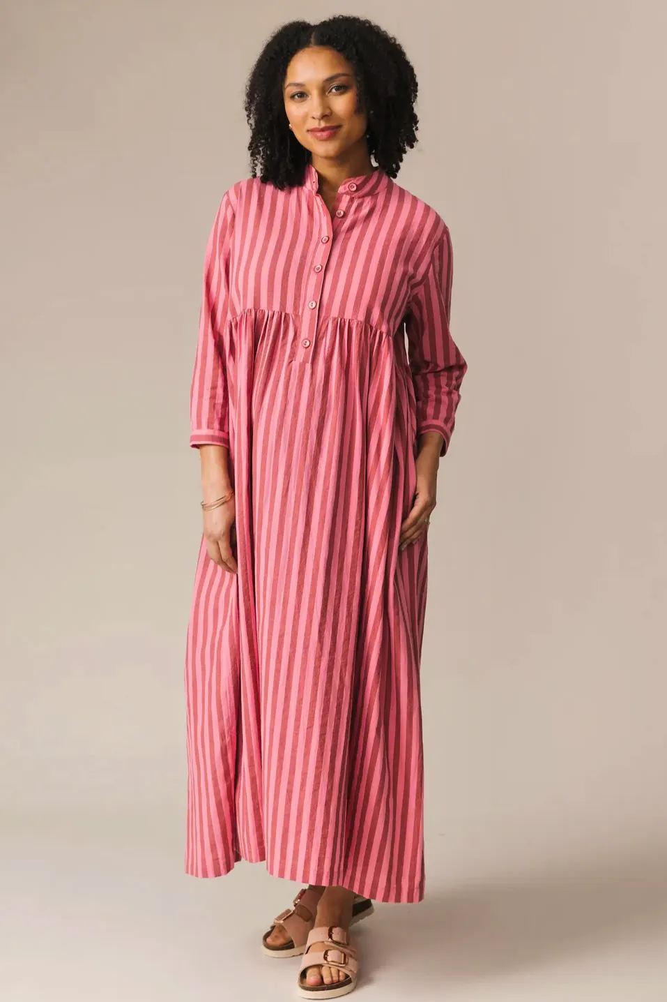 Cleo Dress Pink Stripe £205