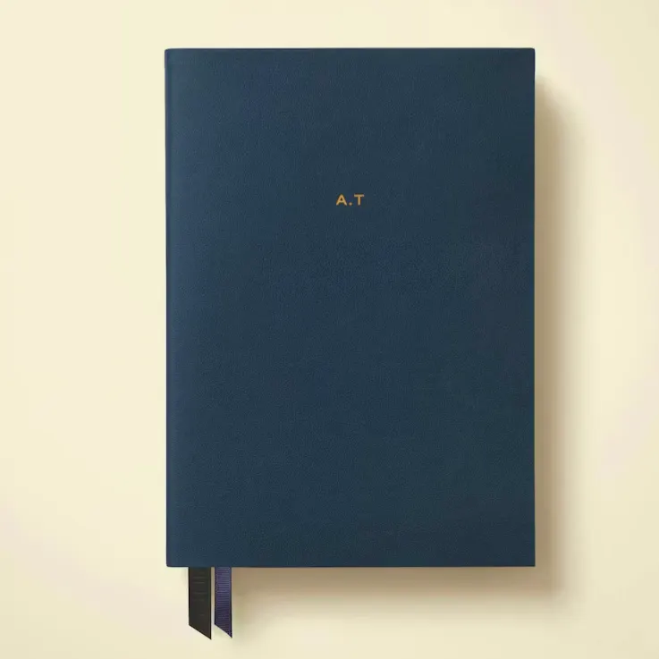 Papier Monogram Navy Leather Notebook, £35