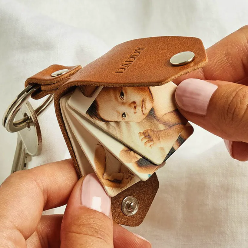 Create Gift Love Personalised Multi-Photo Leather Case Keyring £35
