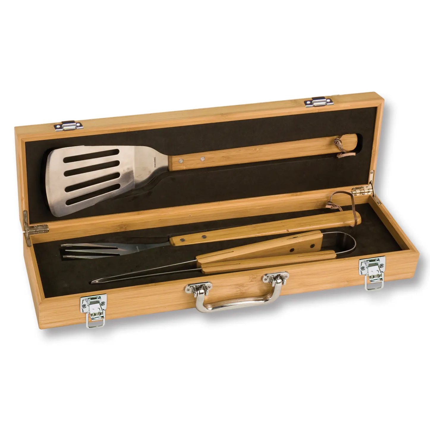 Engravers Guild Personalised Bamboo BBQ Tool Set, £42.99