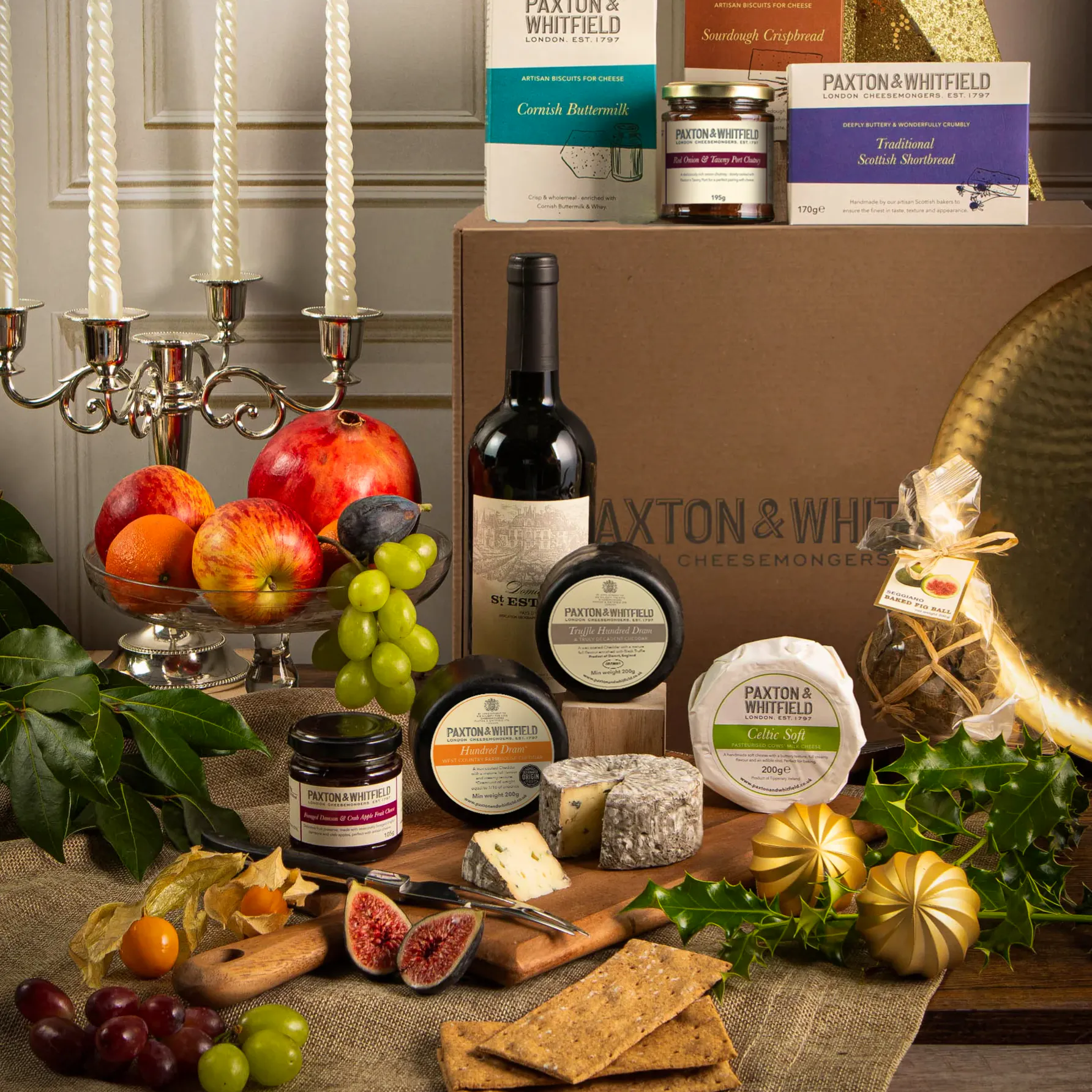 Paxton & Whitfield The Clarence Cheese & Wine Hamper, £100
