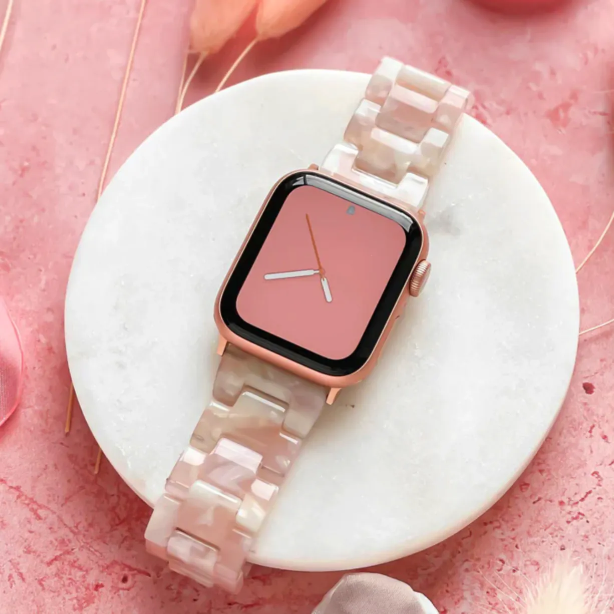 Coconut Lane Luxe Rose Apple Watch Strap, £36