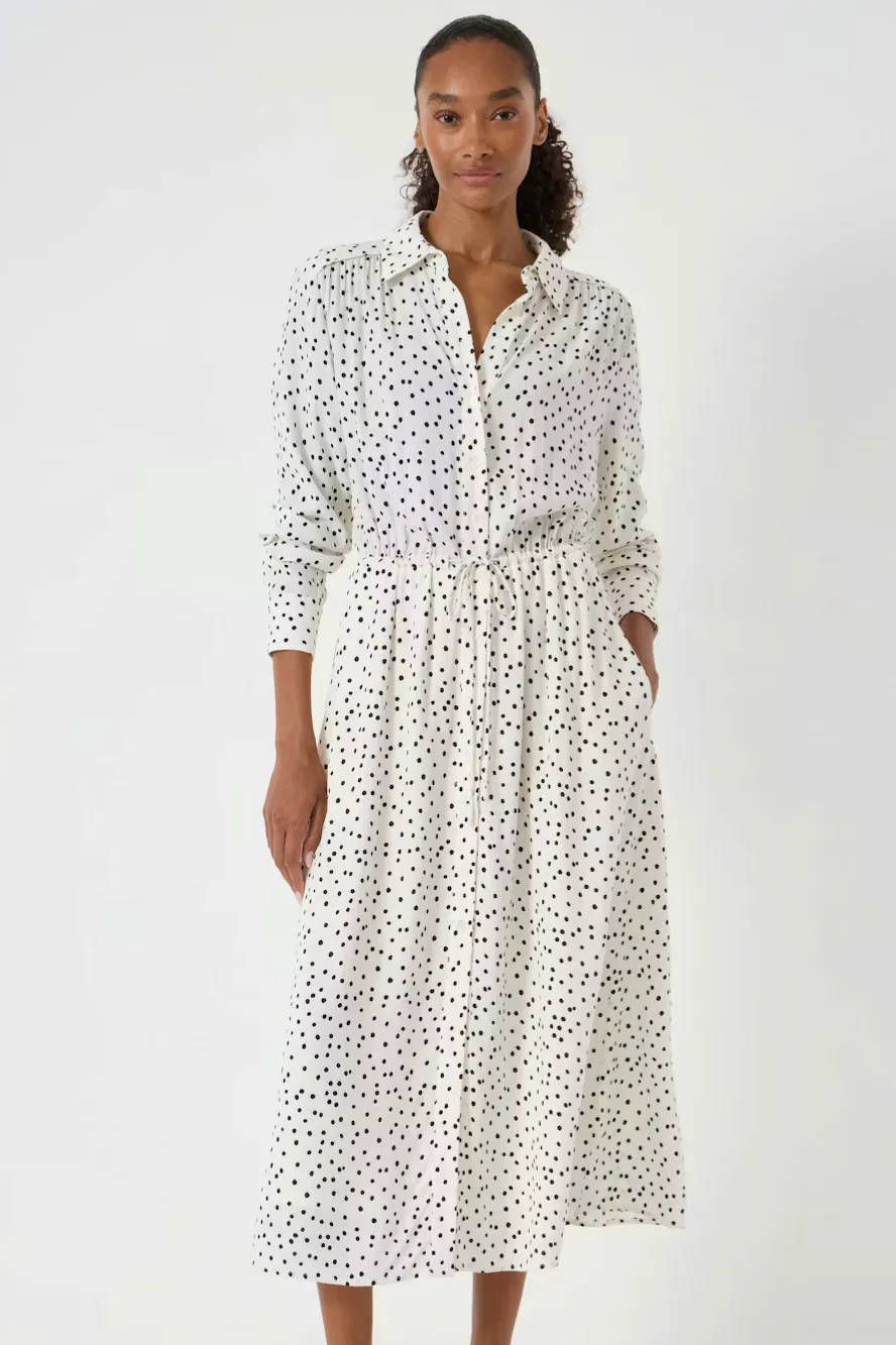 Hush Rosey Polka Dot Midi Shirt Dress, £130