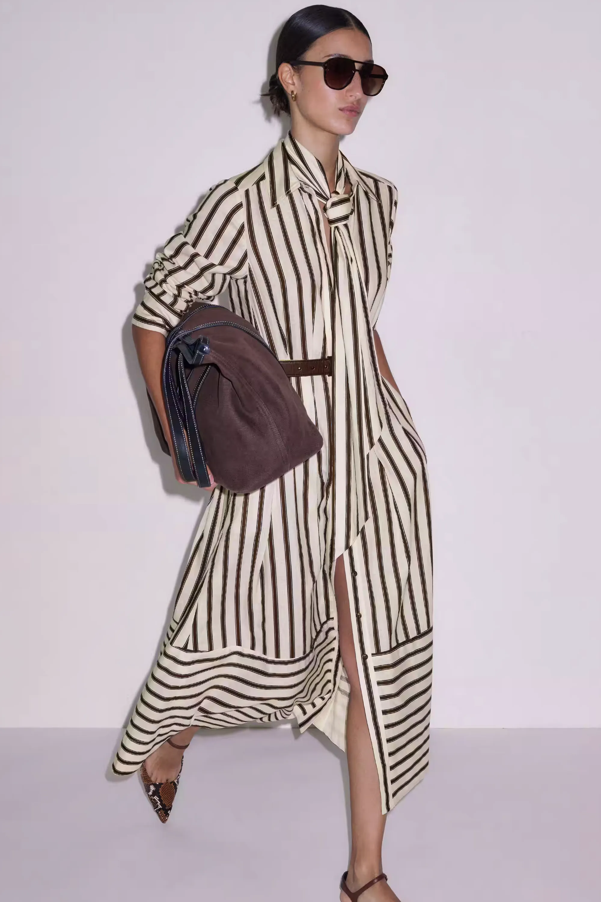 ME+EM Crease-Less Linen Stripe Maxi Dress, £250